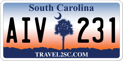 SC license plate AIV231