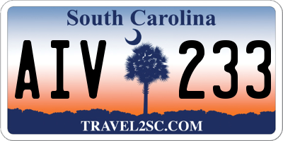 SC license plate AIV233