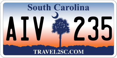 SC license plate AIV235