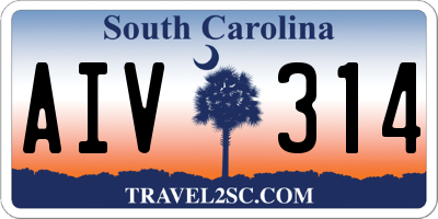 SC license plate AIV314