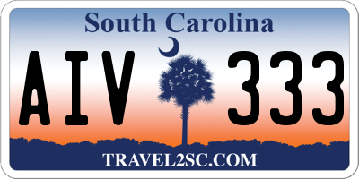 SC license plate AIV333