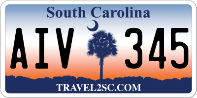 SC license plate AIV345