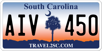 SC license plate AIV450