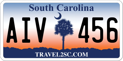 SC license plate AIV456