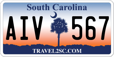 SC license plate AIV567