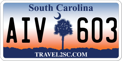 SC license plate AIV603