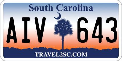SC license plate AIV643