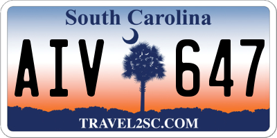 SC license plate AIV647