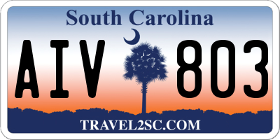 SC license plate AIV803