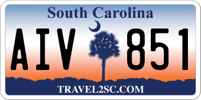 SC license plate AIV851