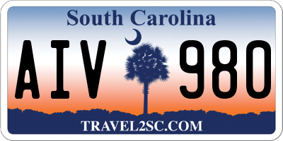 SC license plate AIV980