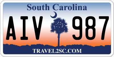 SC license plate AIV987