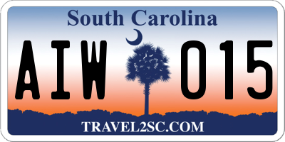 SC license plate AIW015