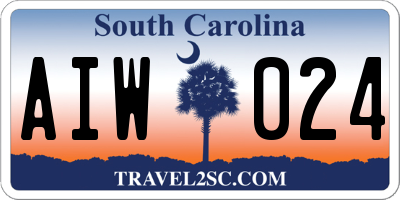 SC license plate AIW024