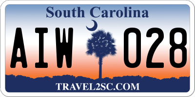 SC license plate AIW028