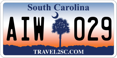 SC license plate AIW029