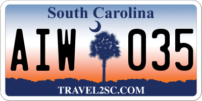 SC license plate AIW035