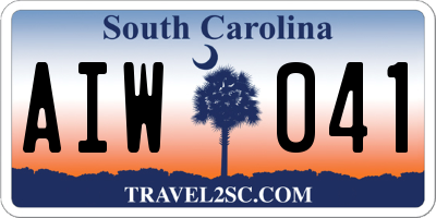 SC license plate AIW041