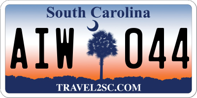 SC license plate AIW044