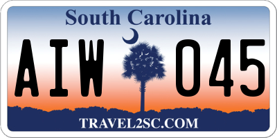 SC license plate AIW045