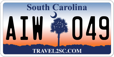 SC license plate AIW049
