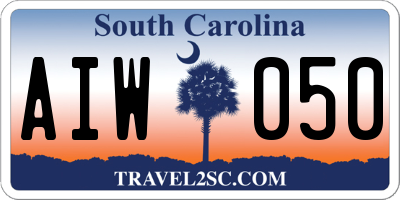 SC license plate AIW050