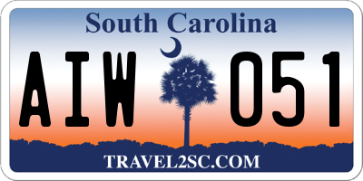 SC license plate AIW051
