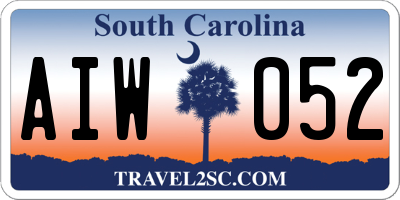 SC license plate AIW052