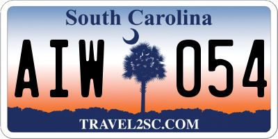 SC license plate AIW054