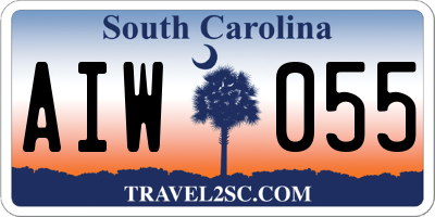 SC license plate AIW055