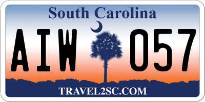 SC license plate AIW057