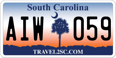 SC license plate AIW059