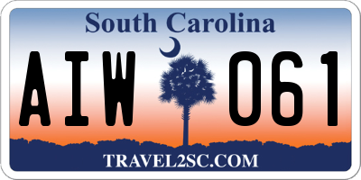 SC license plate AIW061