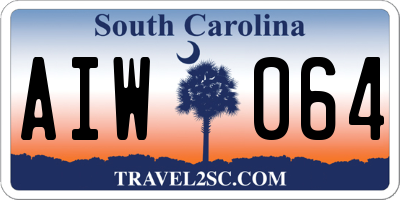 SC license plate AIW064