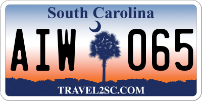 SC license plate AIW065