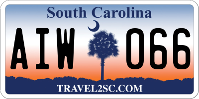 SC license plate AIW066