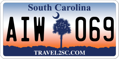 SC license plate AIW069