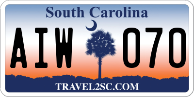 SC license plate AIW070