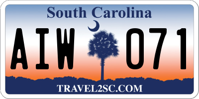 SC license plate AIW071