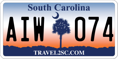 SC license plate AIW074