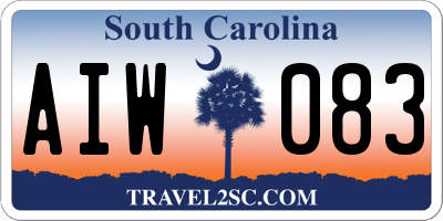 SC license plate AIW083