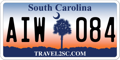 SC license plate AIW084