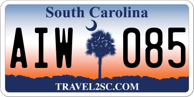 SC license plate AIW085