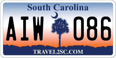 SC license plate AIW086