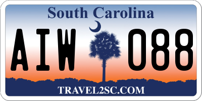 SC license plate AIW088