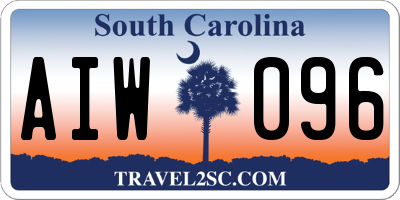 SC license plate AIW096