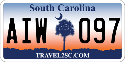 SC license plate AIW097