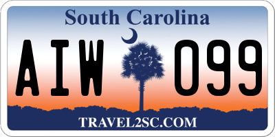 SC license plate AIW099