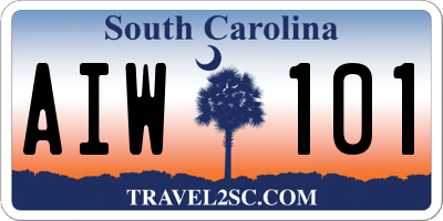 SC license plate AIW101