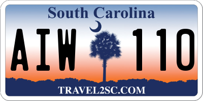 SC license plate AIW110